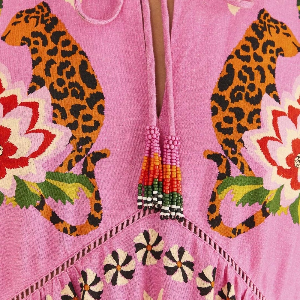 ⭐️FARM Rio Pink Long Sleeve V-Neck Sundress🌸💐 - Picture 7 of 11